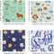 42-Pack 5x5 Inch Cat & Dog Cotton Fabric Squares for Quilting,Multi-Color Cute Animal Print Charm Packs Precut Quilting Supplies